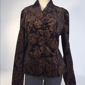 Ralph Lauren Black Velvet Blazer with Gold Filigre